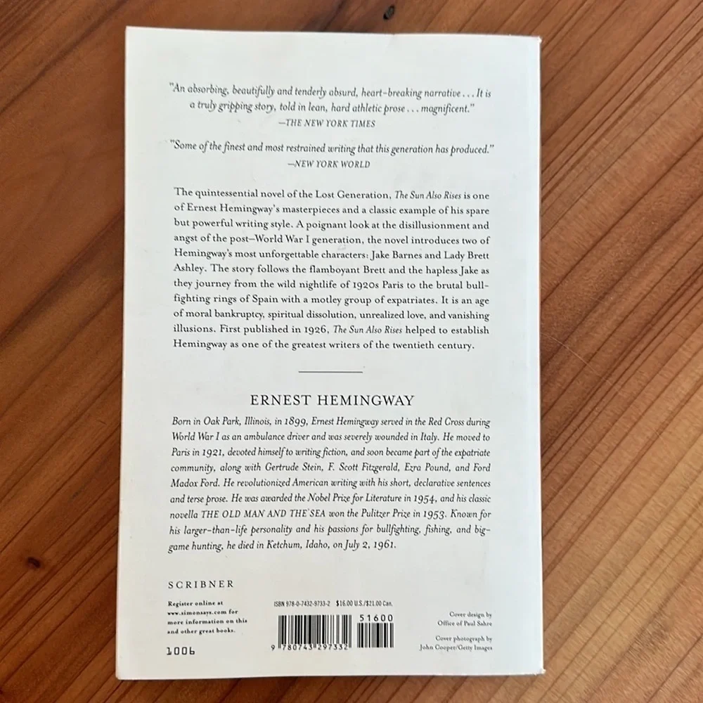 ERNEST Hemingway, The Sun Also Rises  Book - Picture 2 of 2